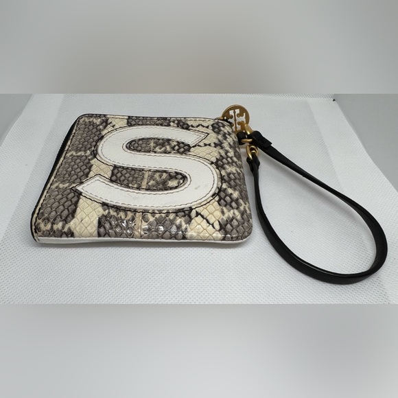 Preloved RARE 🔥 Tory Burch Monogram S leather Card Case Wallet Keychain - Picture 10 of 11